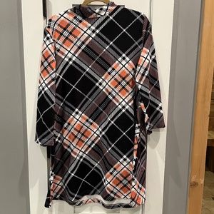 Fall black and orange plaid dress